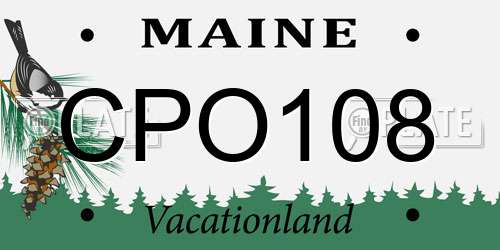 CPO108 Maine License Plate