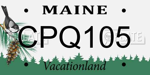 CPQ105 Maine License Plate