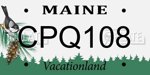 CPQ108 Maine License Plate