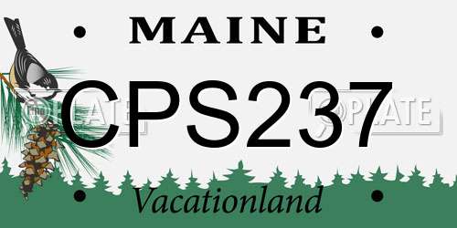 CPS237 Maine License Plate