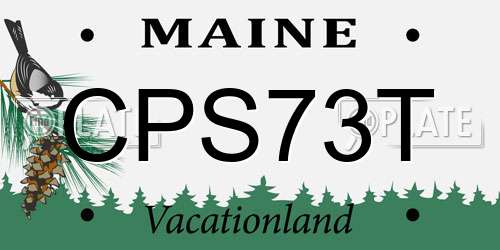 CPS73T Maine License Plate