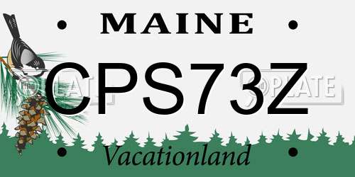 CPS73Z Maine License Plate