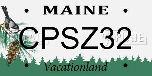 CPSZ32 Maine License Plate