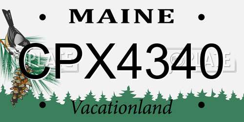 CPX4340 Maine License Plate