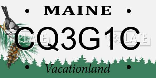 CQ3G1C Maine License Plate