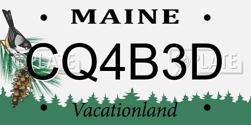 CQ4B3D Maine License Plate