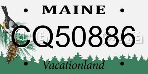 CQ50886 Maine License Plate