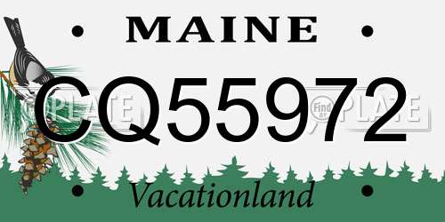 CQ55972 Maine License Plate