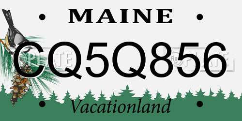 CQ5Q856 Maine License Plate