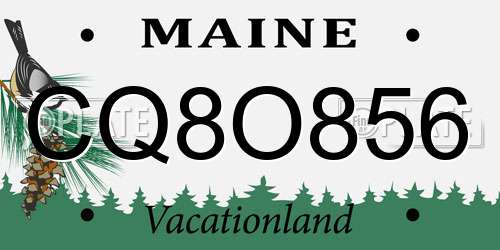 CQ8O856 Maine License Plate