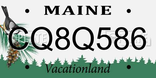 CQ8Q586 Maine License Plate