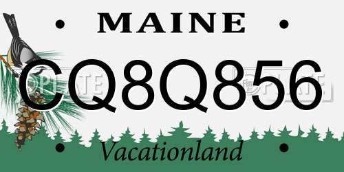 CQ8Q856 Maine License Plate