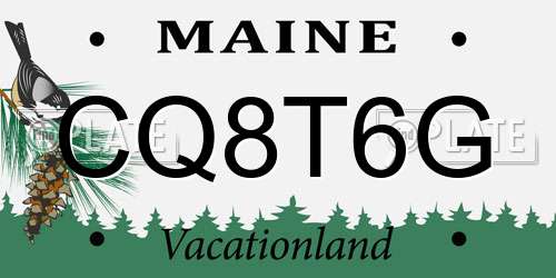 CQ8T6G Maine License Plate