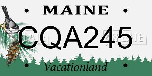 CQA245 Maine License Plate