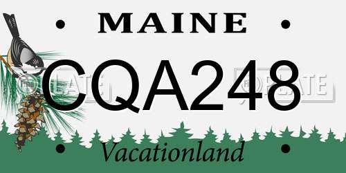 CQA248 Maine License Plate