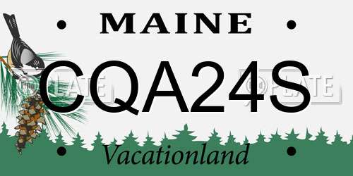 CQA24S Maine License Plate