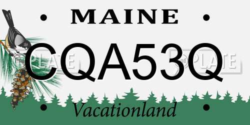 CQA53Q Maine License Plate