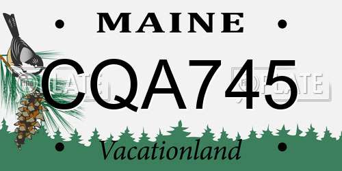 CQA745 Maine License Plate