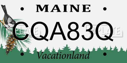 CQA83Q Maine License Plate