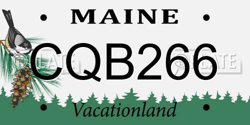 CQB266 Maine License Plate