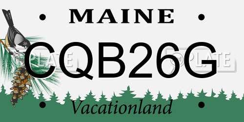 CQB26G Maine License Plate