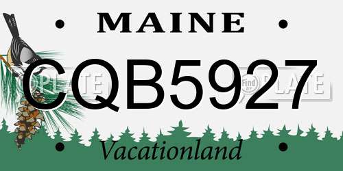 CQB5927 Maine License Plate
