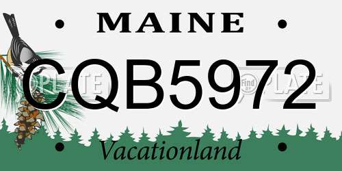 CQB5972 Maine License Plate
