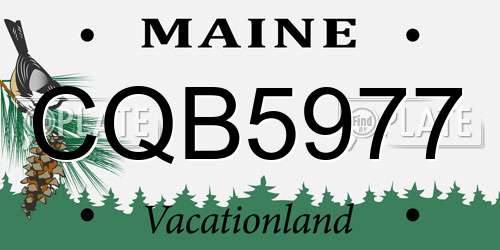 CQB5977 Maine License Plate