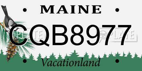 CQB8977 Maine License Plate