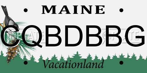 CQBDBBG Maine License Plate