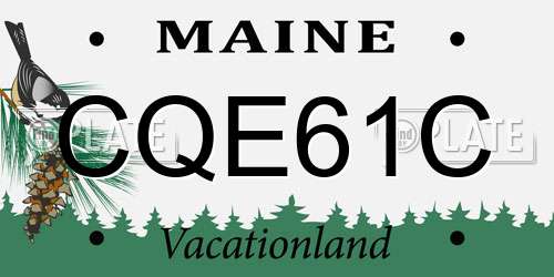 CQE61C Maine License Plate