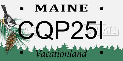 CQP25I Maine License Plate