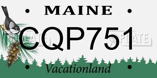 CQP751 Maine License Plate