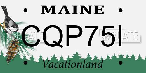 CQP75I Maine License Plate