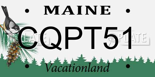 CQPT51 Maine License Plate