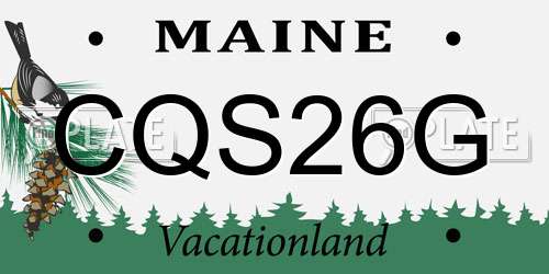 CQS26G Maine License Plate