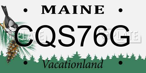 CQS76G Maine License Plate
