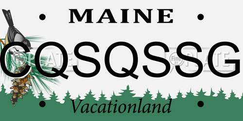 CQSQSSG Maine License Plate