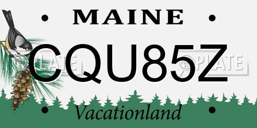 CQU85Z Maine License Plate