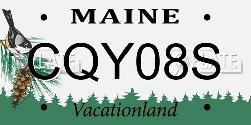 CQY08S Maine License Plate