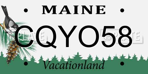 CQYO58 Maine License Plate