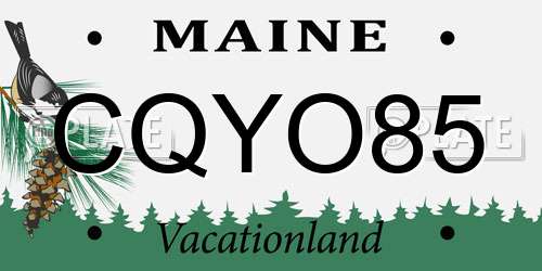 CQYO85 Maine License Plate