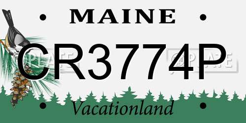 CR3774P Maine License Plate