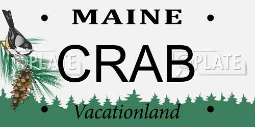 CRAB Maine License Plate