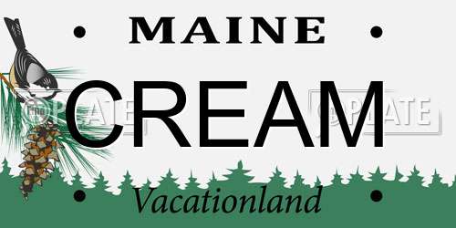 CREAM Maine License Plate