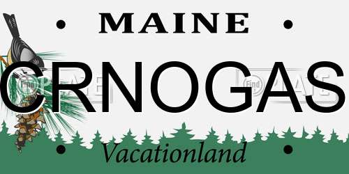 CRNOGAS Maine License Plate
