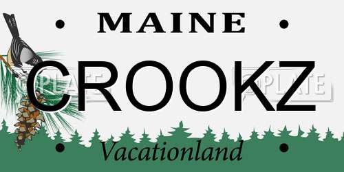 CROOKZ Maine License Plate