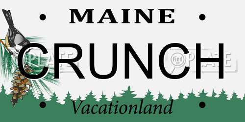 CRUNCH Maine License Plate