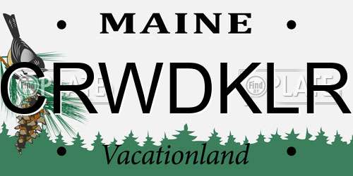 CRWDKLR Maine License Plate