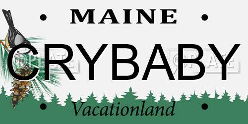 CRYBABY Maine License Plate